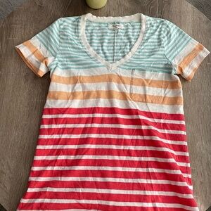 Colorful Striped V-Neck Tee